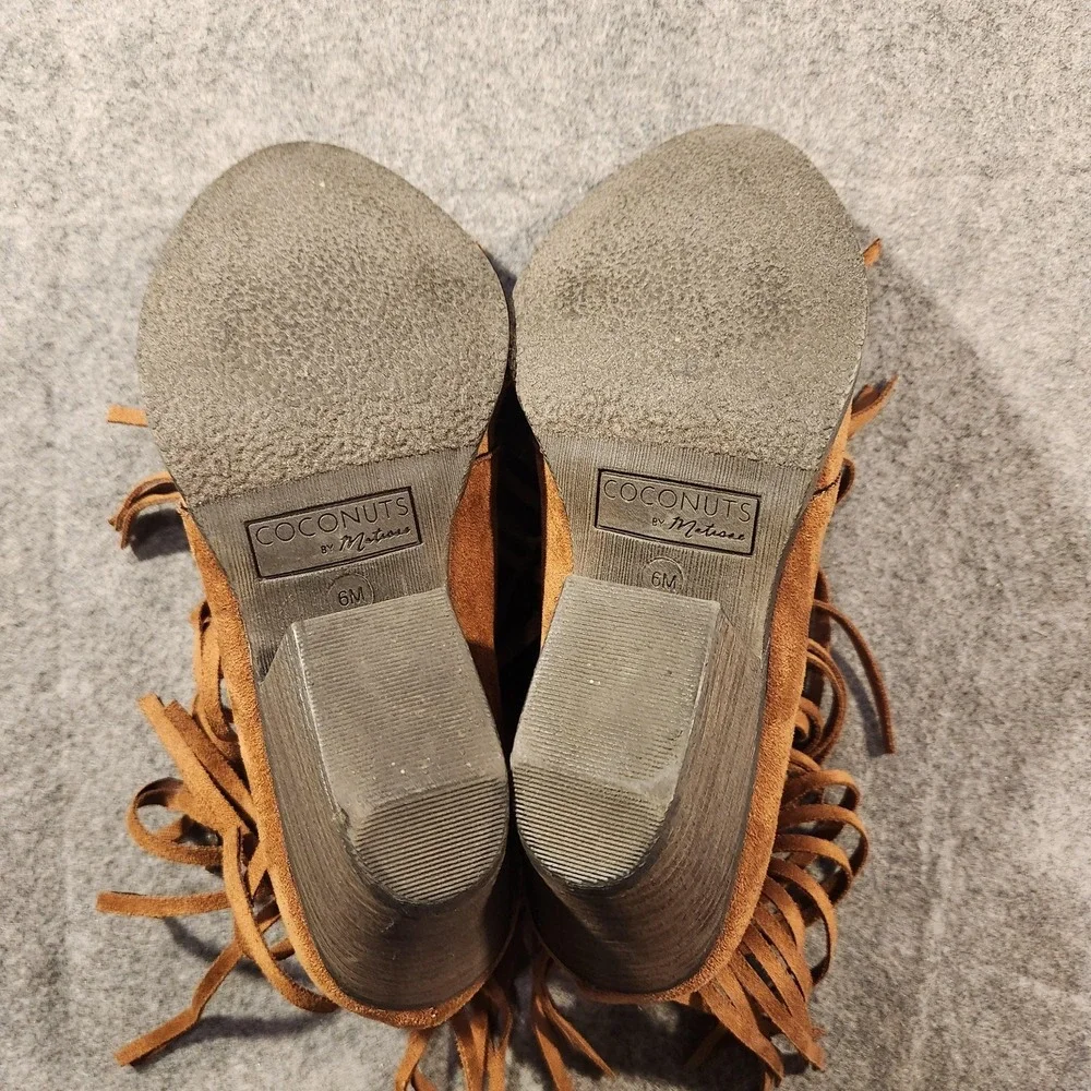 Coconuts By Matisse‎ Boots Womens Size 6 Tan Lombard Fringe Western Booties